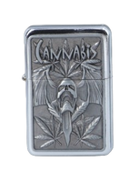 Elegancka Zapalniczka Benzynowa Gentelo z Motywem Liścia i Czaszki