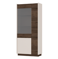 Witryna Wysoka 3 Drzwi Piaskowy Beż + Orzech Okapi 85 cm KORTIS LP