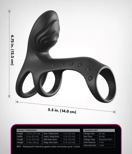 fantasy c-ringz couples cage pro black silikonowy system wibrujący na Arena.pl
