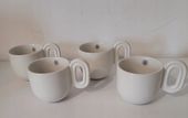 Broste Copenhagen 4szt.Filiżanki do espresso ceramiczna biała Stevns 100ml.