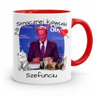 Kubek Czerwony Donald Tusk Po Platforma Prezent Z Nadrukiem Ze Zdjęciem