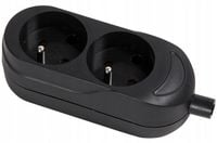 gniazdo podwójne 16a 250v rozbieralne z/u czarne - vt-302-0121