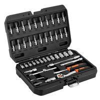 zestaw kluczy nasadowych 1/4'' 46szt - t n10-004