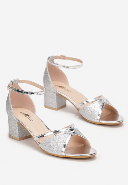 Born2Be Srebrne Sandały damskie 40 Elegancki zdjęcie 4