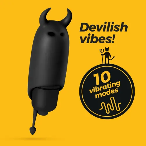 crushious o-pet devil czarny - mini wibrująca kapsułka 10 trybow 9,2 cm na Arena.pl