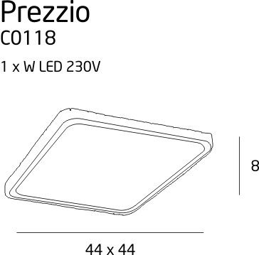 Plafon LED PREZZIO ROUND square C0118 - MaxLight na Arena.pl