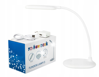 Lampka biurkowa LED L5 z zegarkiem, budzikiem i regulacją światła Biała 5W