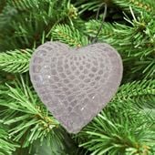 Bombki - Serduszka szydełkowe na akrylu Robione ręcznie