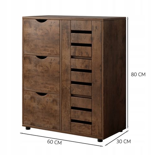 KOMODA DO SALONU RETRO SZAFKA POJEMNA DREWNIANA PÓŁKI LOFT 3 SZUFLADY na Arena.pl