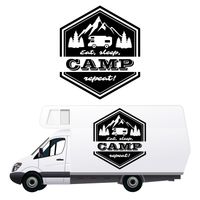 NAKLEJKA NA SAMOCHÓD TERENOWY wodoodporna sześciokąt góry las KAMPER 70 cm