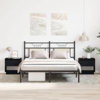 Szafka nocna 2 sztuki Czarny Dąb 45x34x49 cm Drewno inżynieryjne