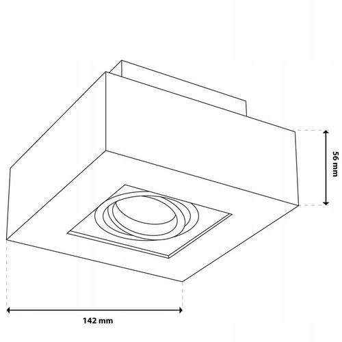Oprawa Halogenowa Natynkowa Lampa Sufitowa Kwadratowa Ruchoma Czarna na Arena.pl