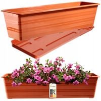 Kadax Doniczka Skrzynka Balkonowa z Podstawką 60cm