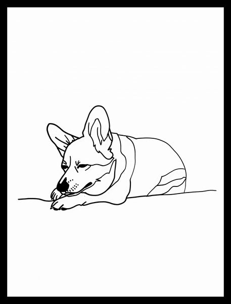 Plakat 30x40cm Śpiący Corgacz zdjęcie 2