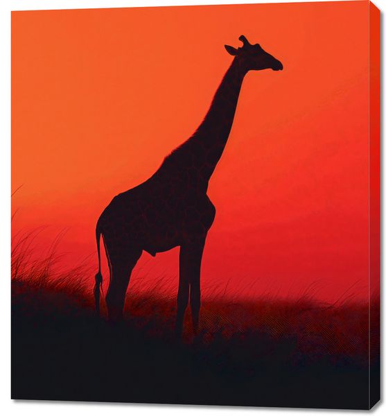 Obraz 90x100cm Żyrafa w Czerni zdjęcie 1