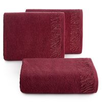 Ręcznik bordowy 70x140 cm Margo bawełna 500 g/m², ozdobny