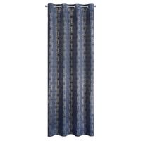 Zasłona na przelotkach z nadrukiem glamour KAJA 135X250 granatowa + złota