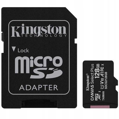 kingston karta pamięci microsd 128gb canvas select plus 100mb/s adapter na Arena.pl