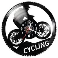 Zegar ścienny z płyty winylowej Rower górski 607.14