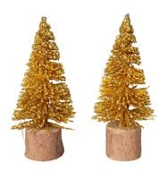 CHOINKA DRZEWKO DEKORACYJNE CHOINKI 2SZT ZŁOTE