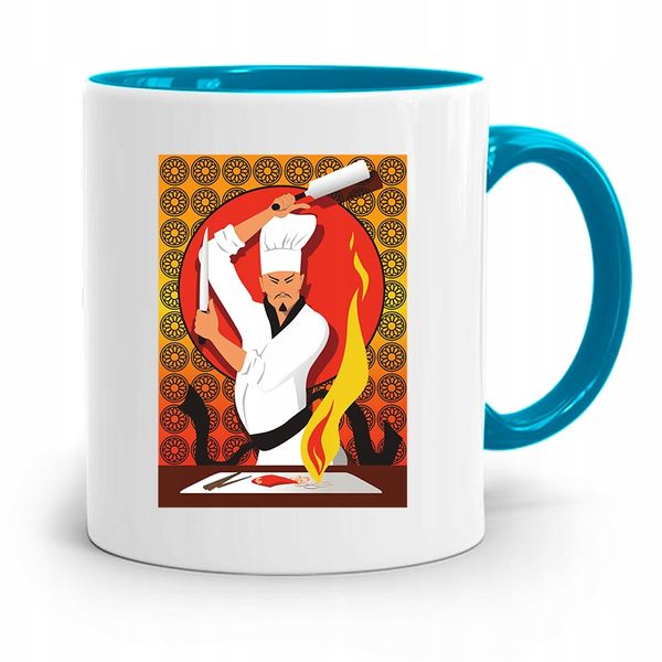 Kubek Błękitny Najlepszy Prezent Dla Kucharza Z Nadrukiem Ze Zdjęciem zdjęcie 1