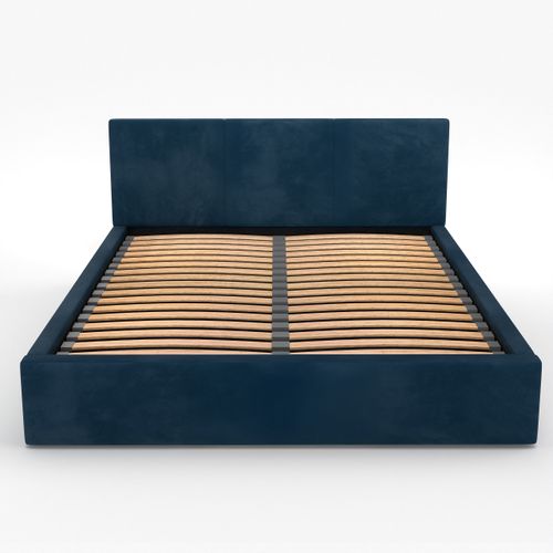 ŁÓŻKO TAPICEROWANE DO SYPIALNI 180x200 PODWÓJNE Z POJEMNIKIEM GRANATOWE na Arena.pl