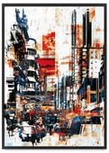 Plakat abstrakcja miasto 30x40 cm w czarnej ramie