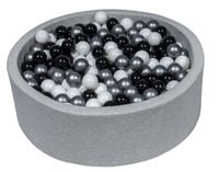 Suchy basen dla dziecka z piłeczkami 450szt (czarny, biały, srebrny)
