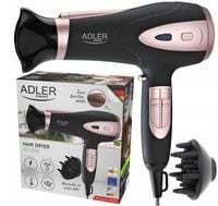 suszarka do włosów czarna 2200w ion + dyfuzor adler ad 2248b