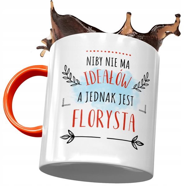 Kubek Pomarańczowy Dla Florysty Idealny Florysta Z Nadrukiem Ze Zdjęciem zdjęcie 1