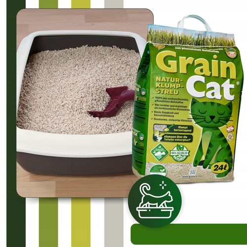 Żwirek dla Kota ZBRYLAJĄCY EKOLOGICZNY 24l Zbożowy BIODEGRADOWALNY do WC na Arena.pl