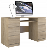 Nowoczesne Biurko Do Pokoju Dąb Sonoma 130cm KUBAT TS - 3 Kolory