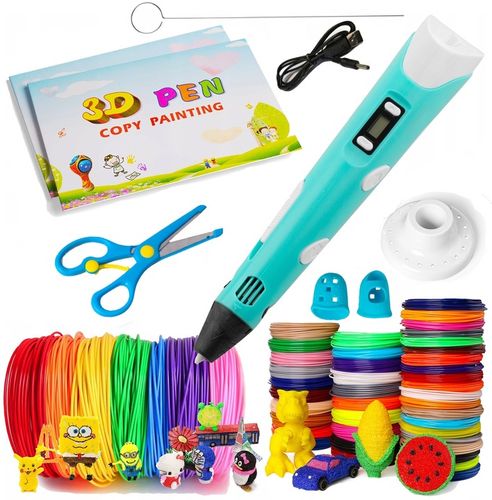 DŁUGOPIS 3D DLA DZIECI DRUKARKA 3D 150M WKŁADY SZABLONY PREZENT ZESTAW XXL na Arena.pl