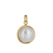 Srebrna pozłacana zawieszka z białą Perłą – srebro 925