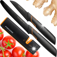 FISKARS ZESTAW KOMPLET 2 NOŻY NOŻYK KUCHENNY POMIDORÓW SKROBAIA + OSTRZAŁKA