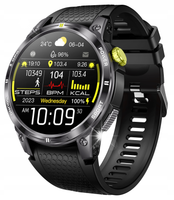 SMARTWATCH ZEGAREK MESKI POLSKIE MENU ROZMOWY POWIADOMIENIA PULS AMOLED GPS
