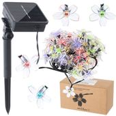 Lampki ogrodowe solarne kwiatki 7m 50LED multikolor