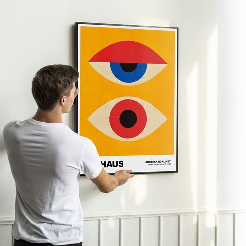 Plakat plakaty bauhaus oko oczy 21x30 cm w czarnej ramie na Arena.pl