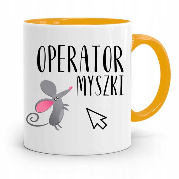 Kubek Żółty Informatyka Programisty Operator Z Nadrukiem Ze Zdjęciem zdjęcie 1