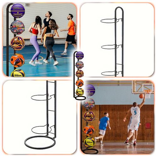 STOJAK NA PIŁKI metalowy 5 piłek półka organizer przechowywanie na Arena.pl