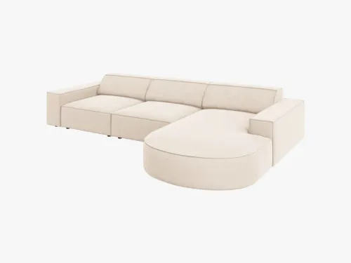 NAROŻNIK PRAWOSTRONNY SOFA NAROŻNA 284/166/70 BEŻ WELUR JODIE OD MICADONI na Arena.pl