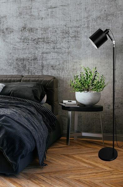 Zana lampa podłogowa czarny 1x60W E27 klosz czarny zdjęcie 6