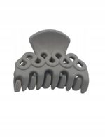 Spinka klamra akrylowa matowa półokrągła fala szary 4cm