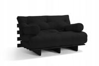 Sofa z funkcją spania 140x200 - Slim Exclusive Black - Pascall Futon Czarny