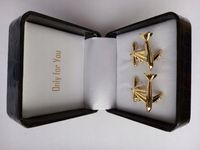 Złote spinki do mankietów Samolot Boeing 737 Lot