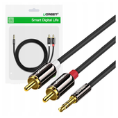 ugreen av116 przewód 3,5mm jack do 2rca (cinch) 3m (czarny)