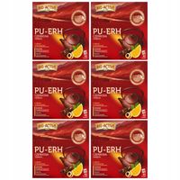 Zestaw 6 herbat czerwonych Pu erh z cytryną Big active + naklejka