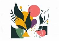 Plakat 100x70cm Kolorowa Abstrakcja Botaniczna