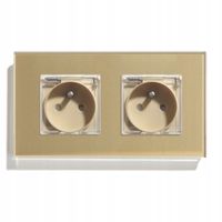 GNIAZDKO ELEKTRYCZNE SZKLANE PODWÓJNE HERMETYCZNE Z KLAPKĄ IP44 GNIAZDO 230