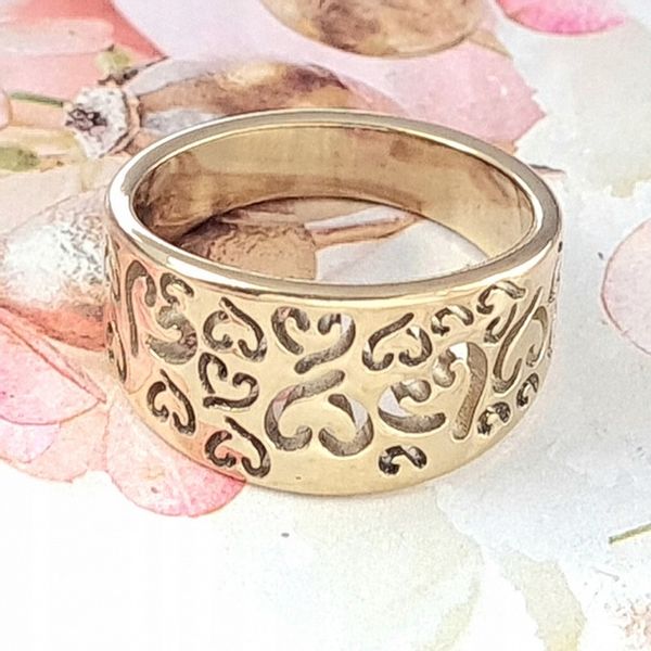 1766 Pierścionek 17,30mm złoty stal chirurgiczna zdjęcie 2